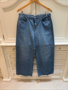 L'AGENCE Blue Denim Wide Leg Jeans